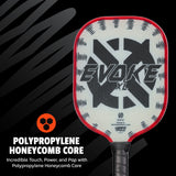 Onix Composite Evoke XL Pickleball Paddle, Polypropylene Honeycomb Core: Incredible Touch, Power, and Pop with Polypropylene Honeycomb Core