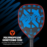 Onix Graphite Evoke Tear Drop Pickleball Paddle Polypropylene Honeycomb Core: Incredible Touch, Power, and Pop with Polypropylene Honeycomb Core