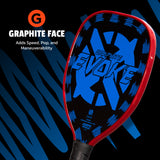 Onix Graphite Evoke Tear Drop Pickleball Paddle Graphite Face: Adds Speed, Pop, and Maneuverability