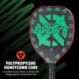Onix Graphite Evoke Tear Drop Pickleball Paddle Polypropylene Honeycomb Core: Incredible Touch, Power, and Pop with Polypropylene Honeycomb Core