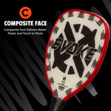 Onix Composite Evoke Tear Drop Pickleball Paddle Composite Face: Composite Face Delivers Better Power and Touch to Shots