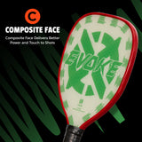 Onix Composite Evoke Tear Drop Pickleball Paddle Composite Face: Composite Face Delivers Better Power and Touch to Shots