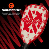 Onix Composite Evoke Tear Drop Pickleball Paddle Composite Face: Composite Face Delivers Better Power and Touch to Shots