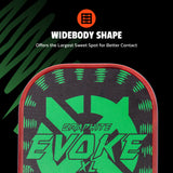 Onix Graphite Evoke XL Pickleball Paddle, Widebody Shape: Offers the Largest Sweet Spot for Better Contact