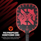 Onix Graphite Evoke XL Pickleball Paddle, Polypropylene Honeycomb Core: Incredible Touch, Power, and Pop with Polypropylene Honeycomb Core