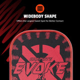 Onix Graphite Evoke XL Pickleball Paddle, Widebody Shape: Offers the Largest Sweet Spot for Better Contact