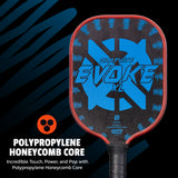 Onix Graphite Evoke XL Pickleball Paddle, Polypropylene Honeycomb Core: Incredible Touch, Power, and Pop with Polypropylene Honeycomb Core