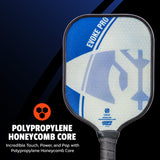 ONIX Composite Evoke Pro Pickleball Paddle, Polypropylene Honeycomb Core: Incredible Touch, Power, and Pop with Polypropylene Honeycomb Core