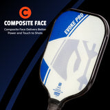 ONIX Composite Evoke Pro Pickleball Paddle, Composite Face: Composite Face Delivers Better Power and Touch to Shots