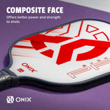 onix pickleball evoke pro paddle red composite face