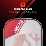 ONIX Composite Evoke Pro Pickleball Paddle, Widebody Shape: Offers the Largest Sweet Spot for Better Contact