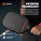 ONIX Evoke Premier Raw Carbon, Patented Technology, maximizes structural integrity between the paddle face and handle for enhanced paddle stability and durability