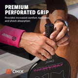 ONIX Evoke Premier Raw Carbon, Premium Perforated Grip, provides increased comfort, tackiness, and shock absorption