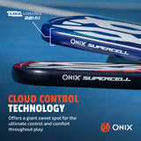 ONIX Supercell 22mm Pickleball Paddle, Cloud Control Technology: Offers a giant sweet spot for the ultimate control and comfort throughout play