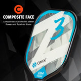 ONIX Z3 Pickleball Paddle, Composite Face: Composite Face Delivers Better Power and Touch to Shots