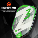 ONIX Z3 Pickleball Paddle, Composite Face: Composite Face Delivers Better Power and Touch to Shots
