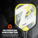 ONIX Z3 Pickleball Paddle, Polypropylene Honeycomb Core: Incredible Touch, Power, and Pop with Polypropylene Honeycomb Core