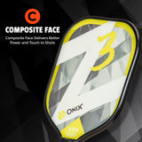 ONIX Z3 Pickleball Paddle, Composite Face: Composite Face Delivers Better Power and Touch to Shots