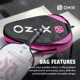 Oxelo paddle and bag with Onix branding on a gray surface