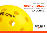 round holes pickleball recruit outdoor ball yellow