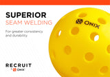 seam welding durable outdoor pickleball yellow onix pball