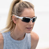 onix pickleball safety glasses on woman side view - best pickleball glasses