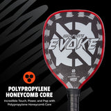 Onix Graphite Evoke Tear Drop Pickleball Paddle Polypropylene Honeycomb Core: Incredible Touch, Power, and Pop with Polypropylene Honeycomb Core