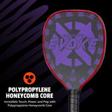 Onix Graphite Evoke Tear Drop Pickleball Paddle Polypropylene Honeycomb Core: Incredible Touch, Power, and Pop with Polypropylene Honeycomb Core