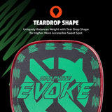 Onix Graphite Evoke Tear Drop Pickleball Paddle Teardrop Shape: Uniquely Balances Weight with Tear Drop Shape for Higher, More Accessible Sweet Spot