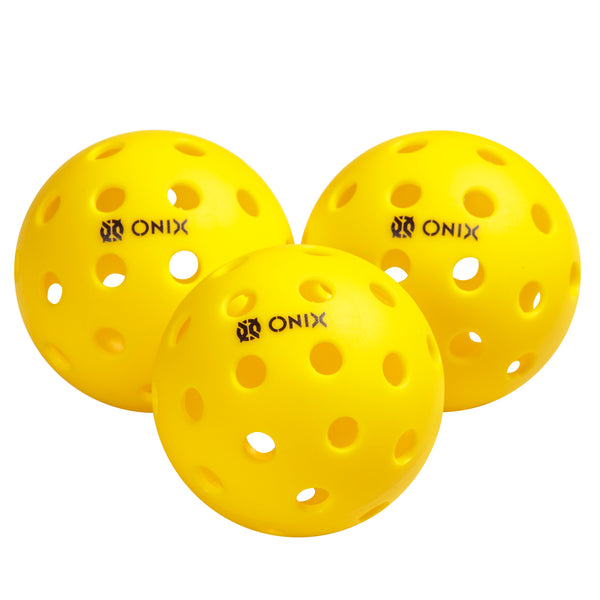 ONIX Recruit Pure Outdoor Pickleball - 3 pack Yellow Balls - best outdoor pickleballs