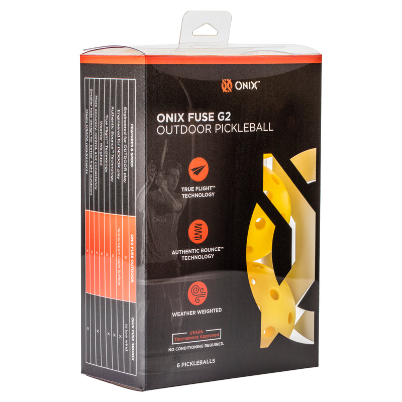 ONIX Fuse G2 Outdoor Pickleball Balls (6 Pack Yellow)_8
