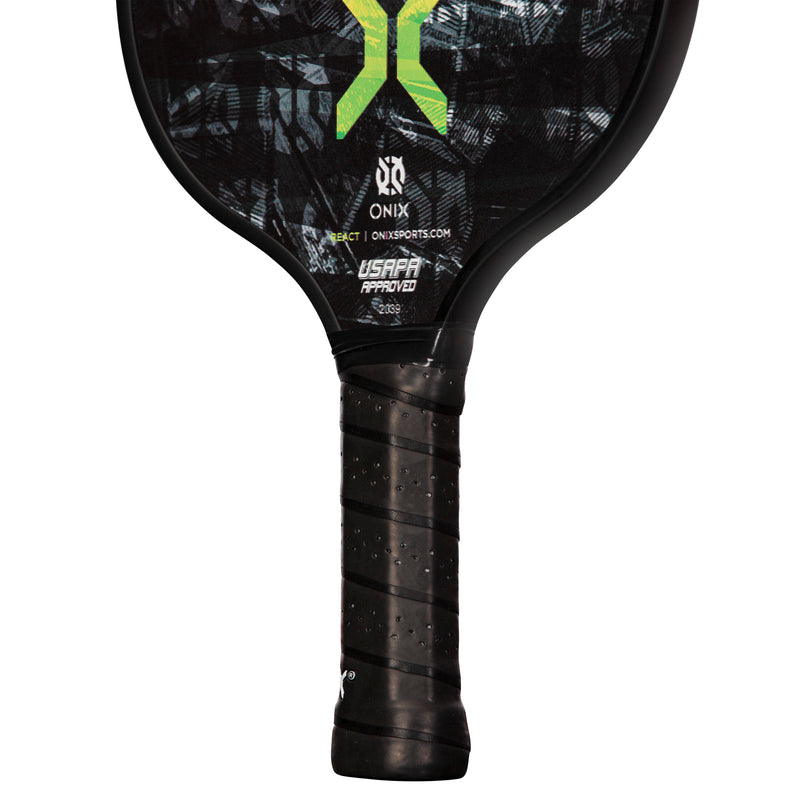 ONIX Graphite React Pickleball Paddle Back View Handle  - Green
