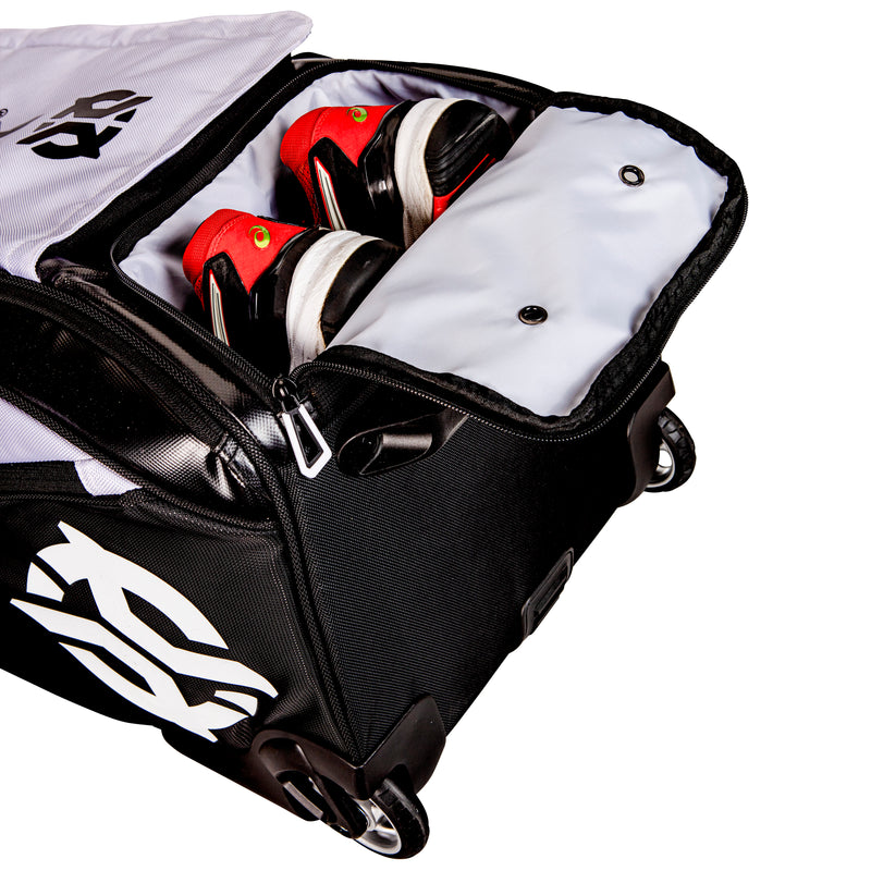 ONIX Pro Team Wheeled Duffel Bag — White/Black_8