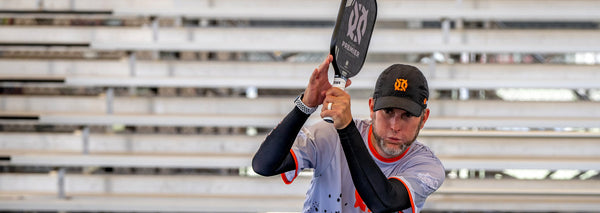 Pro pickleball player Ryan Trefry playing with Evoke Premier pickleball paddle