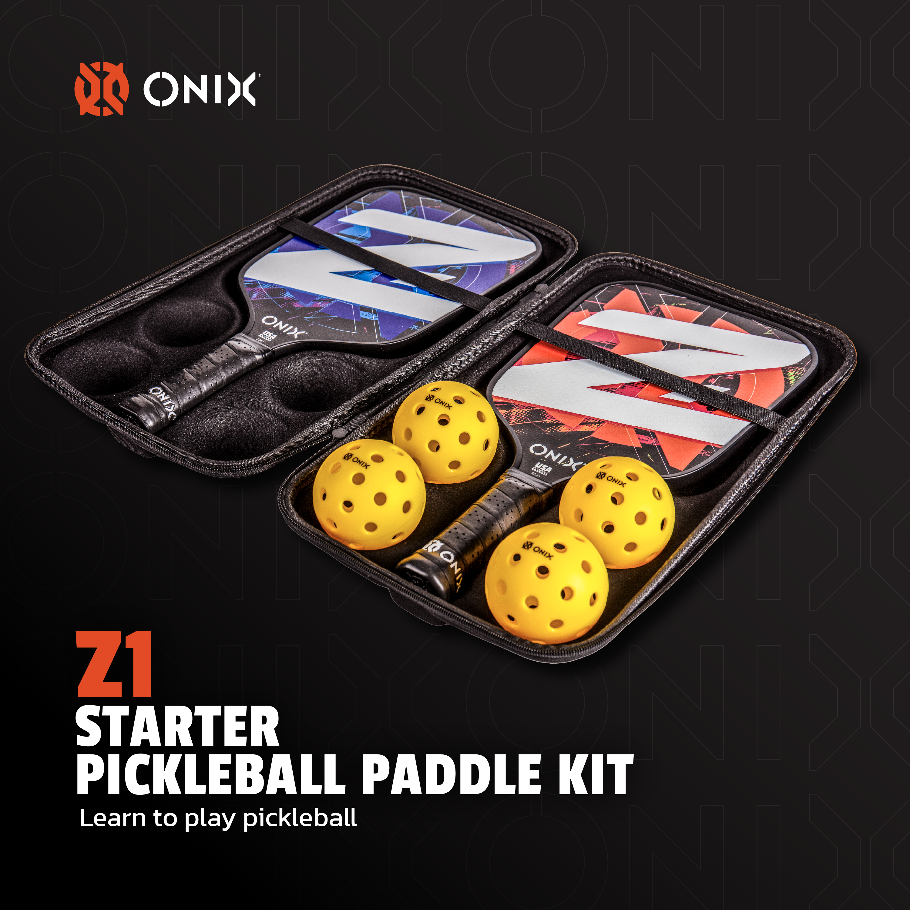 Paddels Inversion Kit ONIX Pickleball Starter Set: Z1 Paddles and Ball Kit | Onix Pickleball
