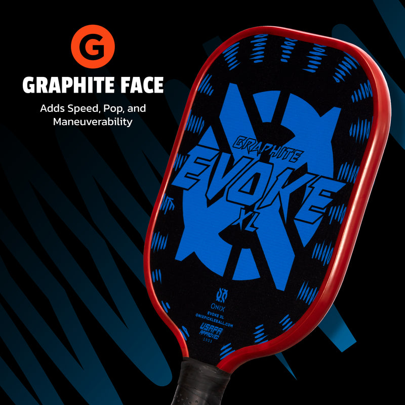 Onix Graphite Evoke XL Pickleball Paddle, Graphite Face: Adds Speed, Pop, and Maneuverability