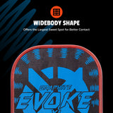 Onix Graphite Evoke XL Pickleball Paddle, Widebody Shape: Offers the Largest Sweet Spot for Better Contact