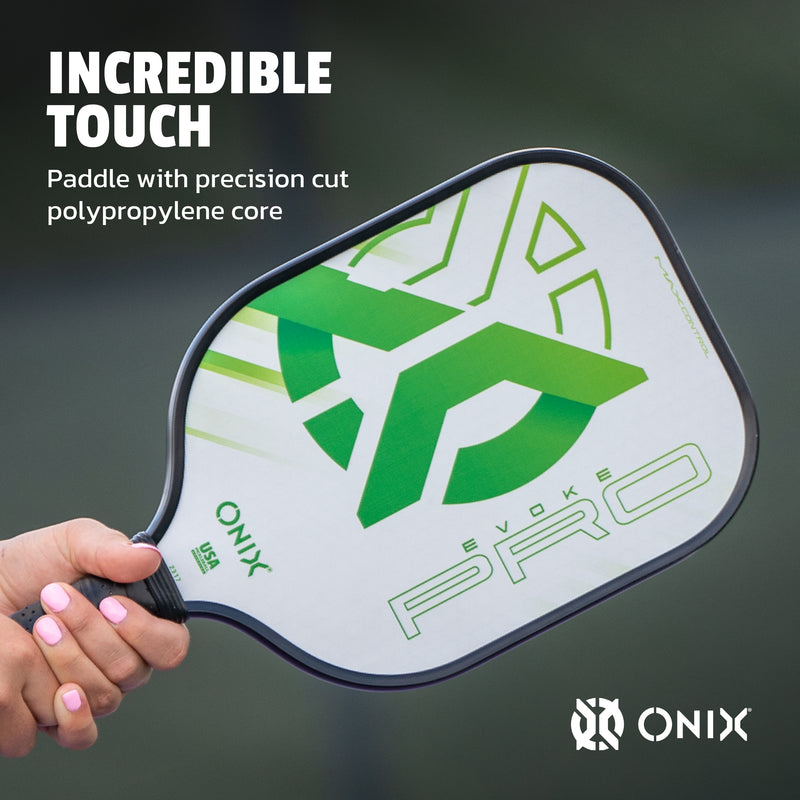 onix pickleball green composite evoke pro pickleball paddle 