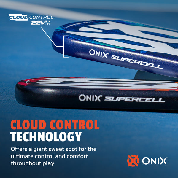 ONIX Supercell 22mm Pickleball Paddle, Cloud Control Technology: Offers a giant sweet spot for the ultimate control and comfort throughout play