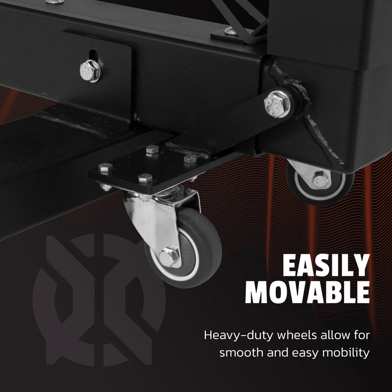 easily movable. heavy duty wheels allow for smooth and easy mobility