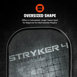 ONIX Graphite Stryker 4 Pickleball Paddle - Black, Oversized Shape: Offers a Larger Sweet Spot for Beginner to Intermediate Players