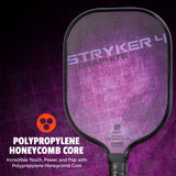 ONIX Graphite Stryker 4 Pickleball Paddle - Purple, Polypropylene Honeycomb Core: Incredible Touch, Power, and Pop with Polypropylene Honeycomb Core