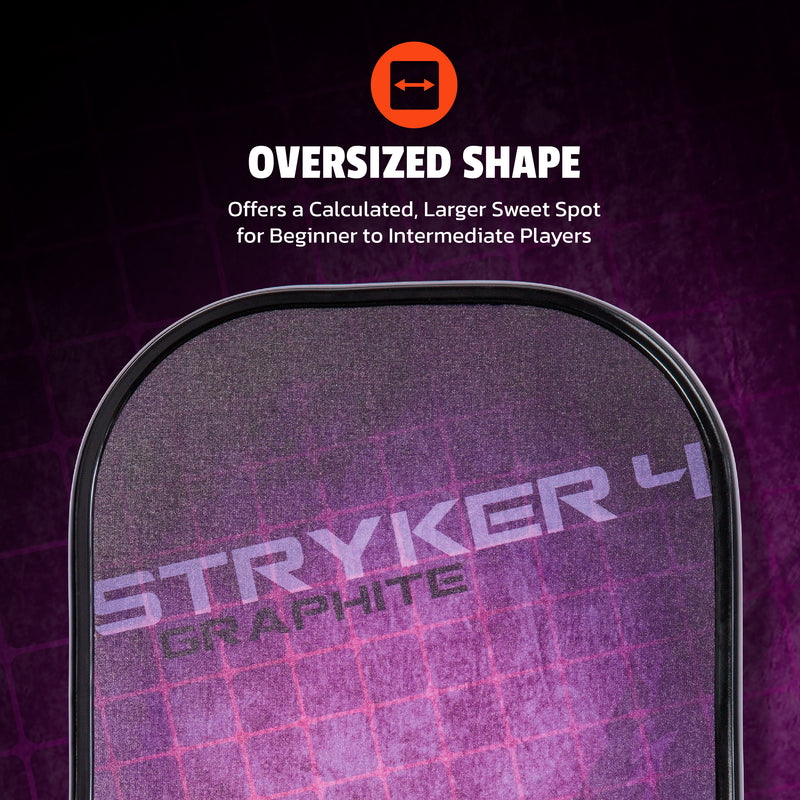 ONIX Graphite Stryker 4 Pickleball Paddle - Purple, Oversized Shape: Offers a Larger Sweet Spot for Beginner to Intermediate Players