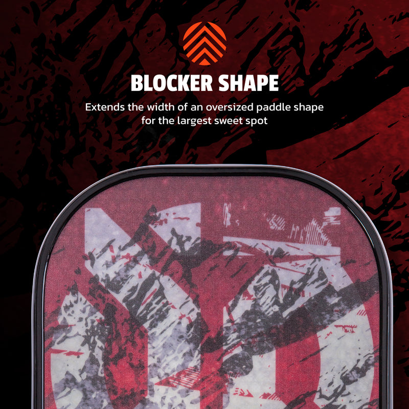Onix Vertex Pickleball Paddle, Blocker Shape: Extends the width of an oversized paddle shape for the largest sweet spot