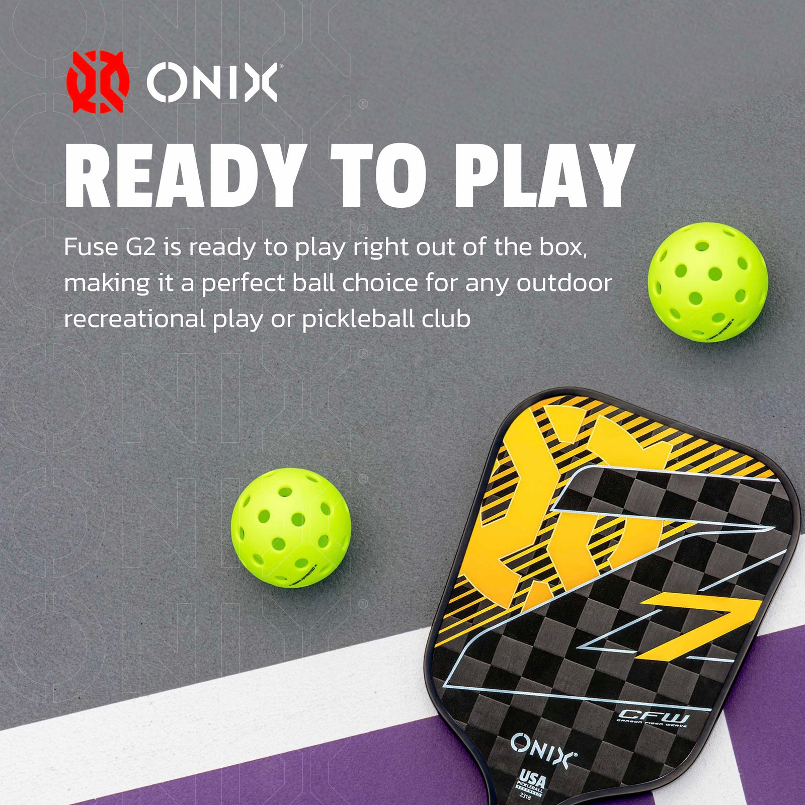 bollinger 720 ×2本　mens Fuse G2 Pickleball - Best Outdoor Pickleball Balls | Onix Pickleball