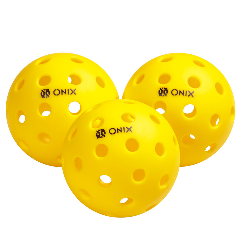 ONIX Recruit Pure Outdoor Pickleball - 3 pack Yellow Balls