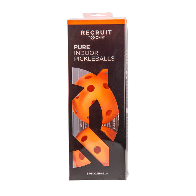 ONIX Recruit Pure Indoor Pickleball - Front Packaging Orange Balls