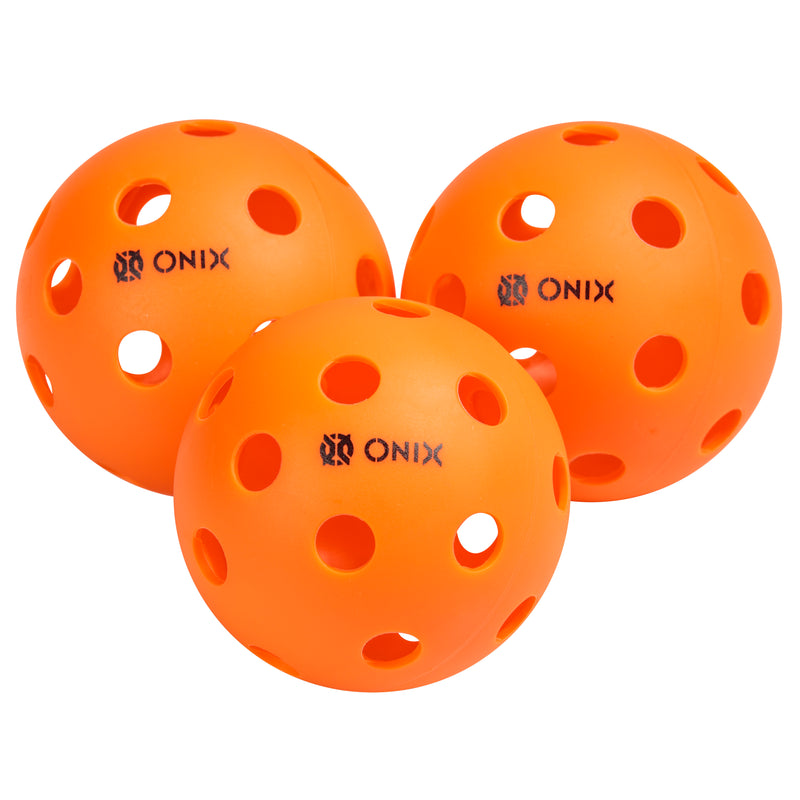 ONIX Recruit Pure Indoor Pickleball - 3 pack Orange