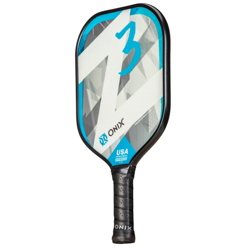 ONIX Z3 Pickleball Paddle Angled Front View - Blue - USA Pickleball Approved