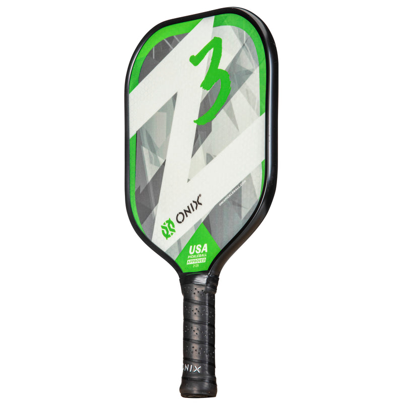 ONIX Z3 Pickleball Paddle Angled Front View - Green - USA Pickleball Approved